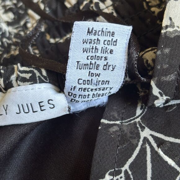 Dark Romantic Bohemian Womens Tiered Midi Dress Black S Floral Indie Concert‎ - Picture 14 of 14